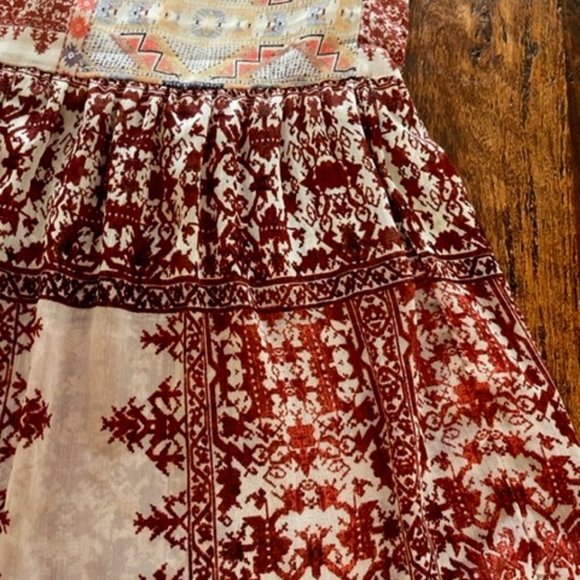 Boho Maxi Dress Brown/Tan/Rust Size XS/S - Picture 2 of 4